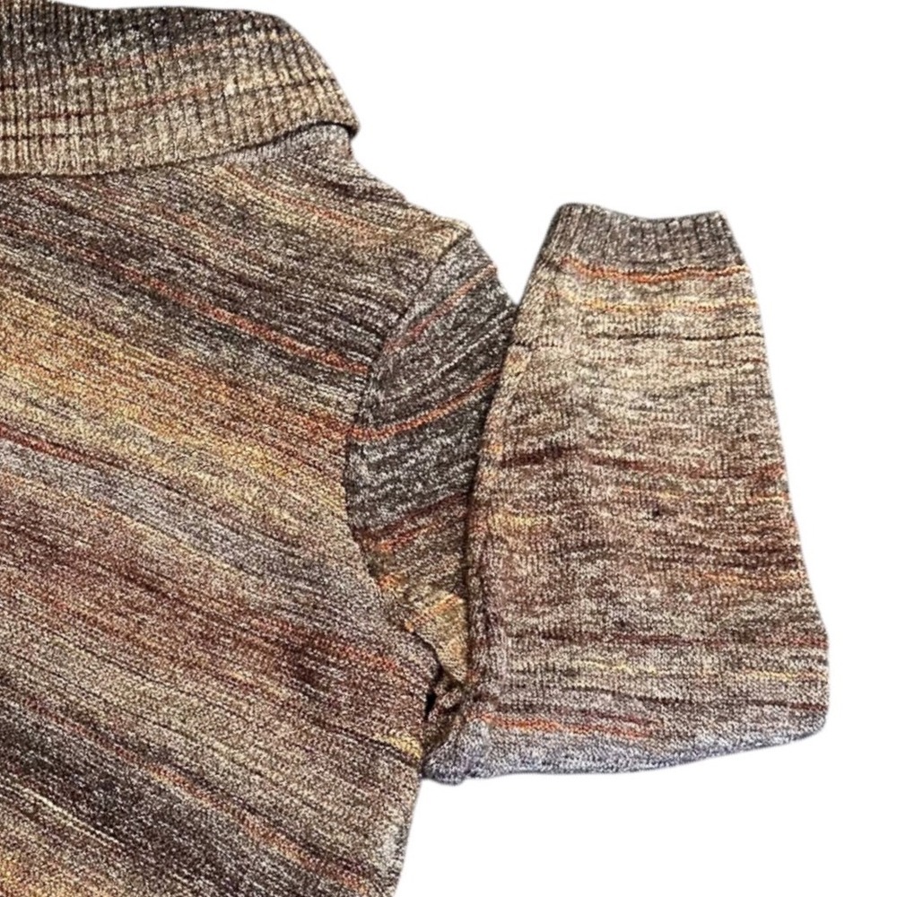 CJ Banks Sweater Womens XL Brown Fall Vintage Grandma Core Button Mock Neck Used - Picture 5 of 8